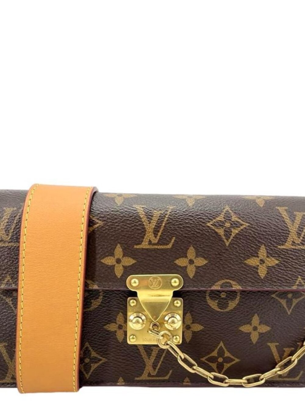Louis Vuitton  S Lock Monogram Canvas Belt Pouch Brown